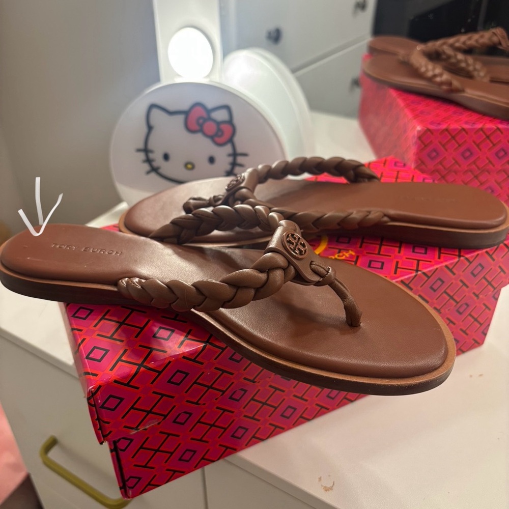 Tory Burch Tan Braided Sandals